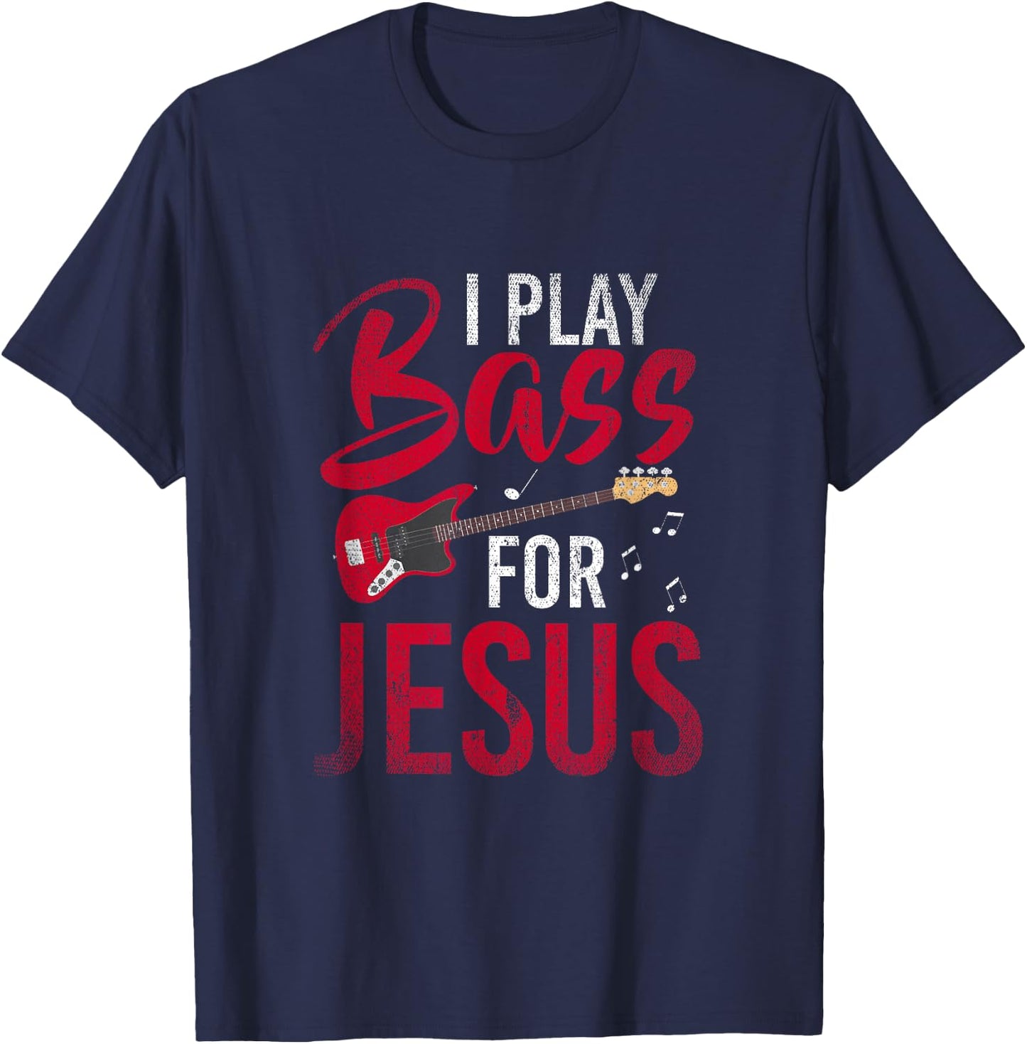Christian Bassist Bass Player Jesus Bass Guitar T-Shirt - T-Shirt | Navy