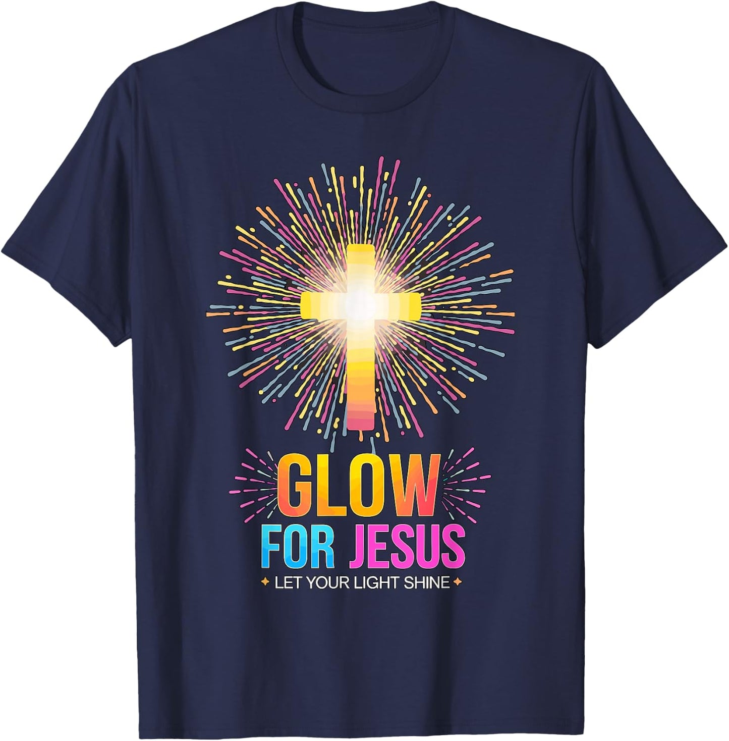 Glow for Jesus Let your Light Shine T-Shirt - T-Shirt | Navy