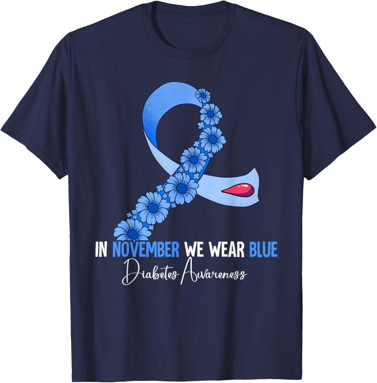 Diabetes Awareness T-Shirt - T-Shirt | Navy