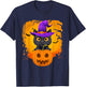 Cute Black Cat Halloween Pumpkin Costume witch Hat Kids T-Shirt - T-Shirt | Navy