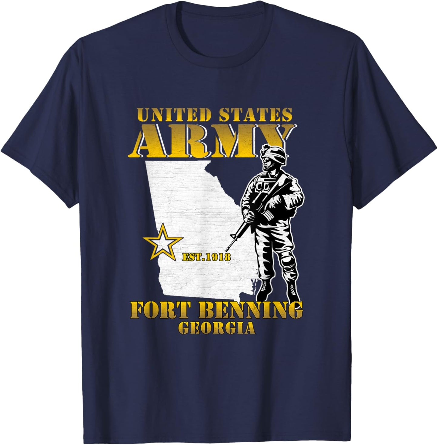 Ft Benning Us Army Base Fort Benning Georgia Ga Sand Hill T-Shirt - T-Shirt | Navy