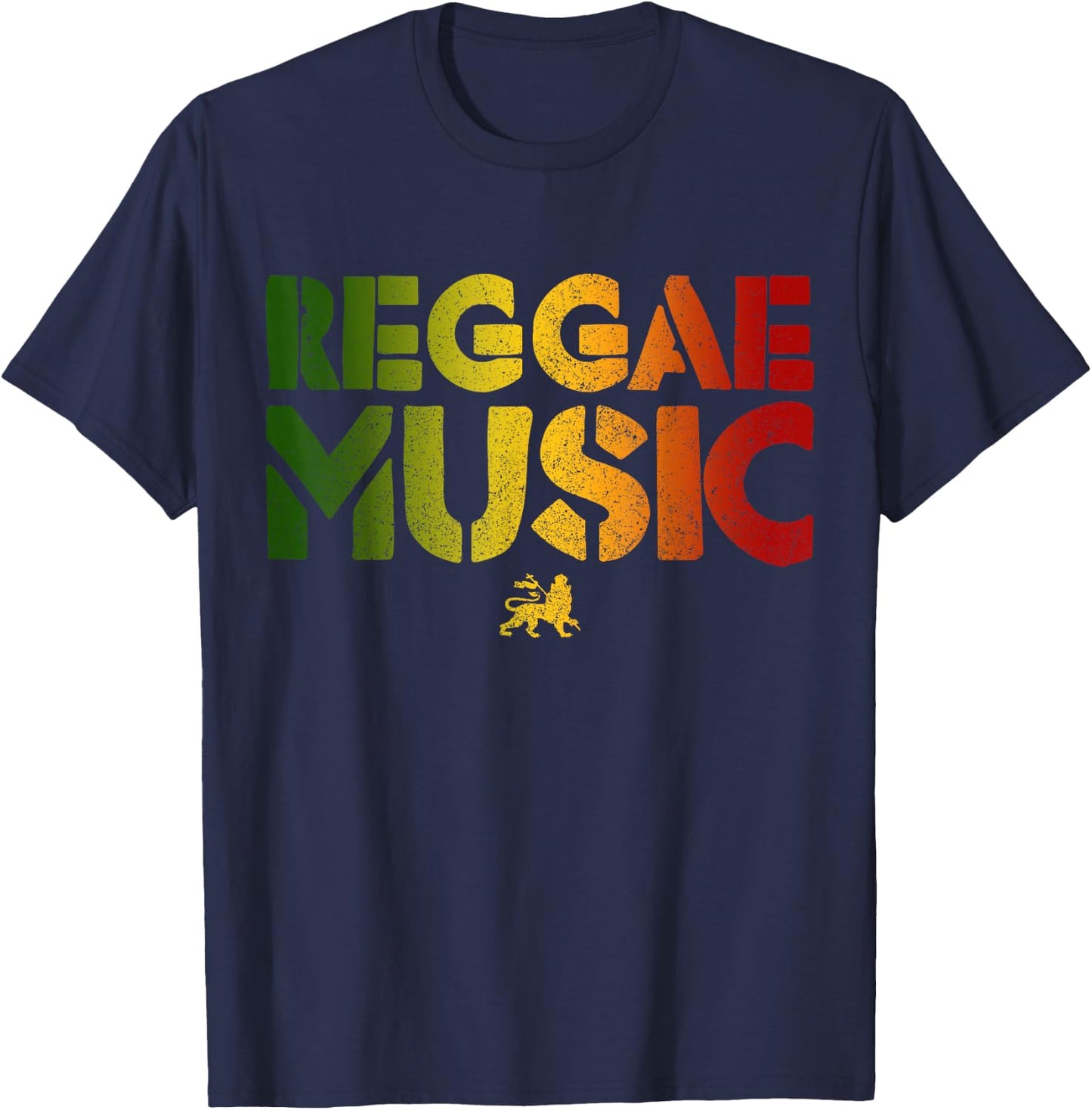 Reggae Music Rastafari Rasta Jamaica Gift T-Shirt - T-Shirt | Navy