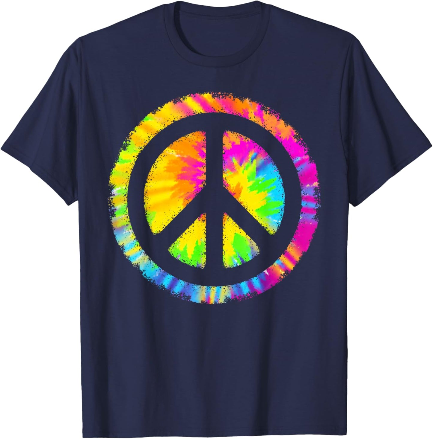 Tie-Dye Peace Sign Hippie T-Shirt - T-Shirt | Navy