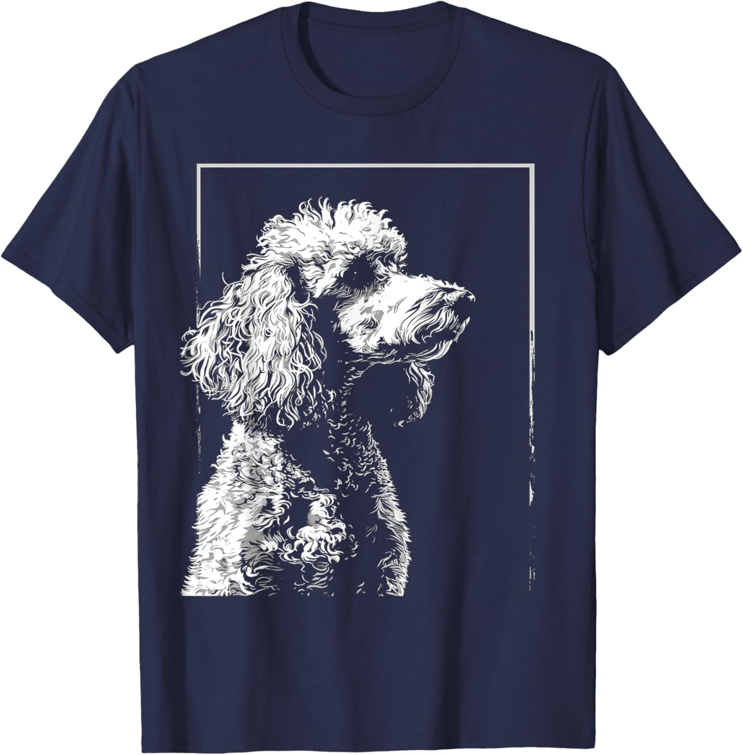 Poodle Motif Pet Art Dog Poodle Women Kids T-Shirt - T-Shirt | Navy