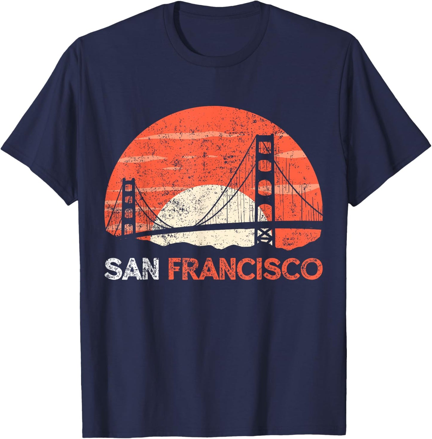 San Francisco California Golden Gate Bridge Small T-Shirt - T-Shirt | Navy