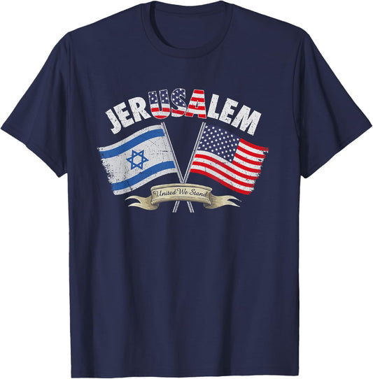 Jerusalem United We Stand T-Shirt - T-Shirt | Navy