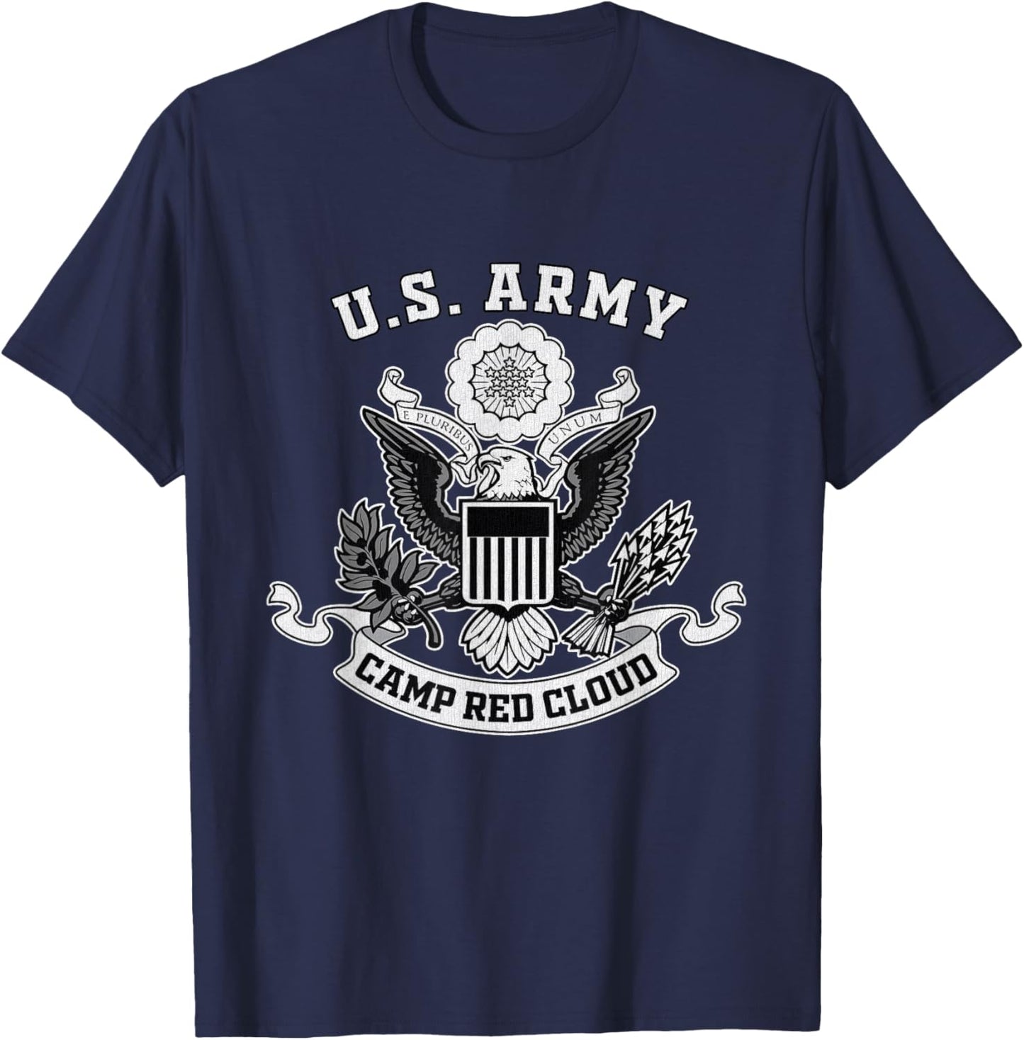 Camp Red Cloud South Korea Military Base Eagle Emblem T-Shirt - T-Shirt | Navy