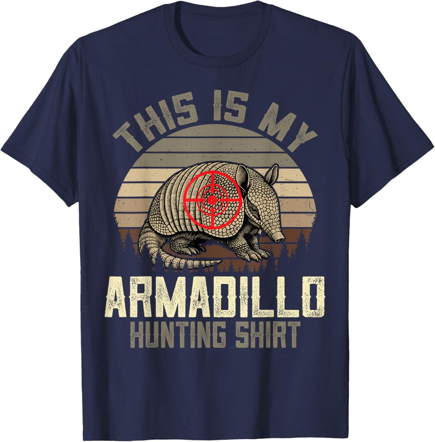 Retro Armadillo Hunting Hunter This Is My Armadillo Hunting T-Shirt - T-Shirt | Navy