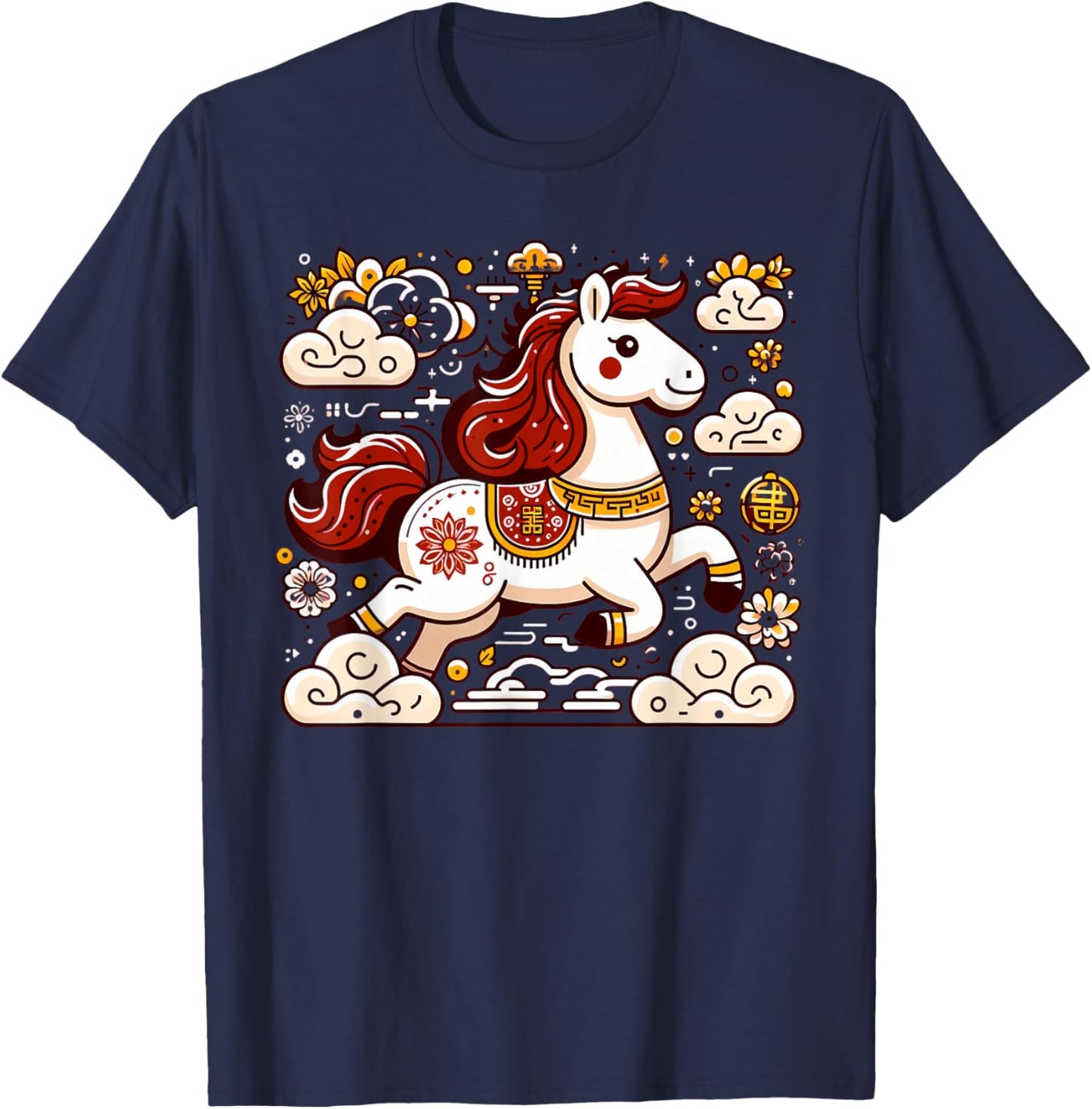Chinese New Year of the Horse 2026 Lunar New Year Zodiac T-Shirt - T-Shirt | Navy