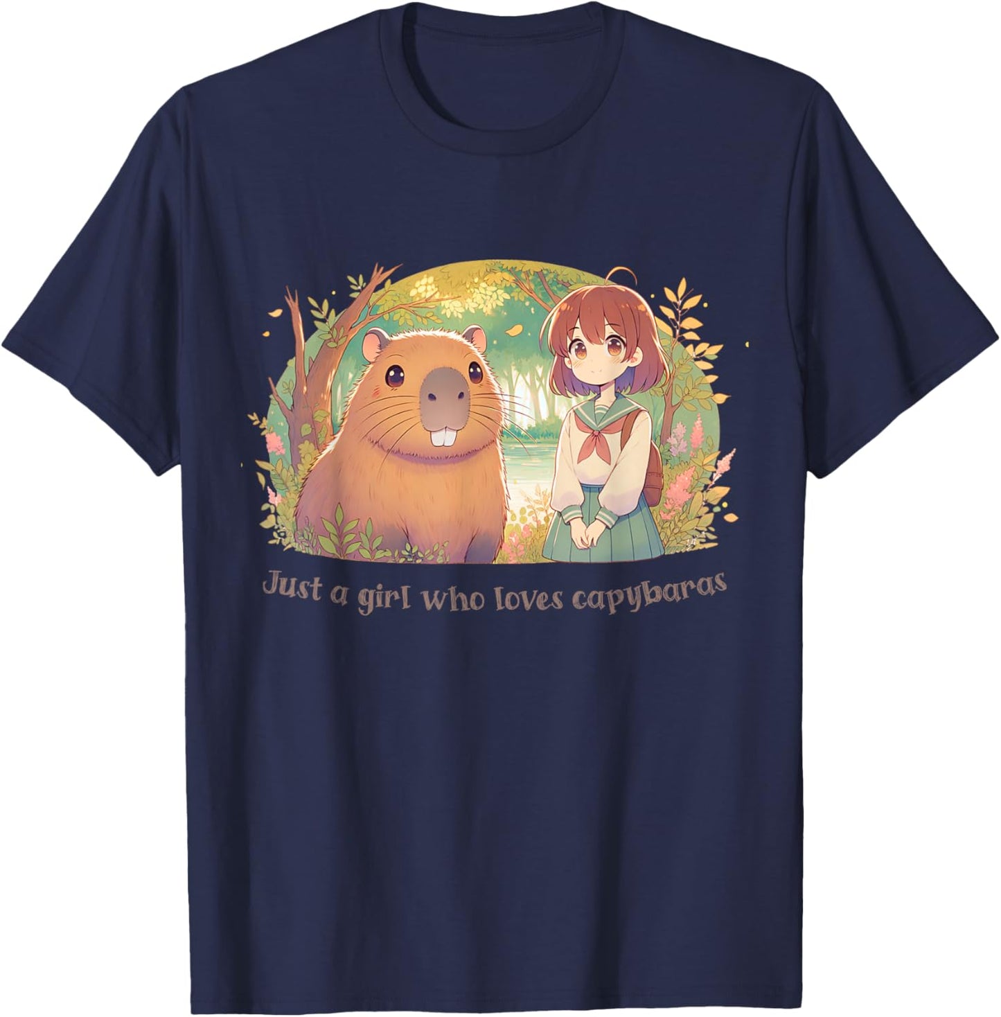 Just A Girl Who Loves Capybaras T-Shirt - T-Shirt | Navy