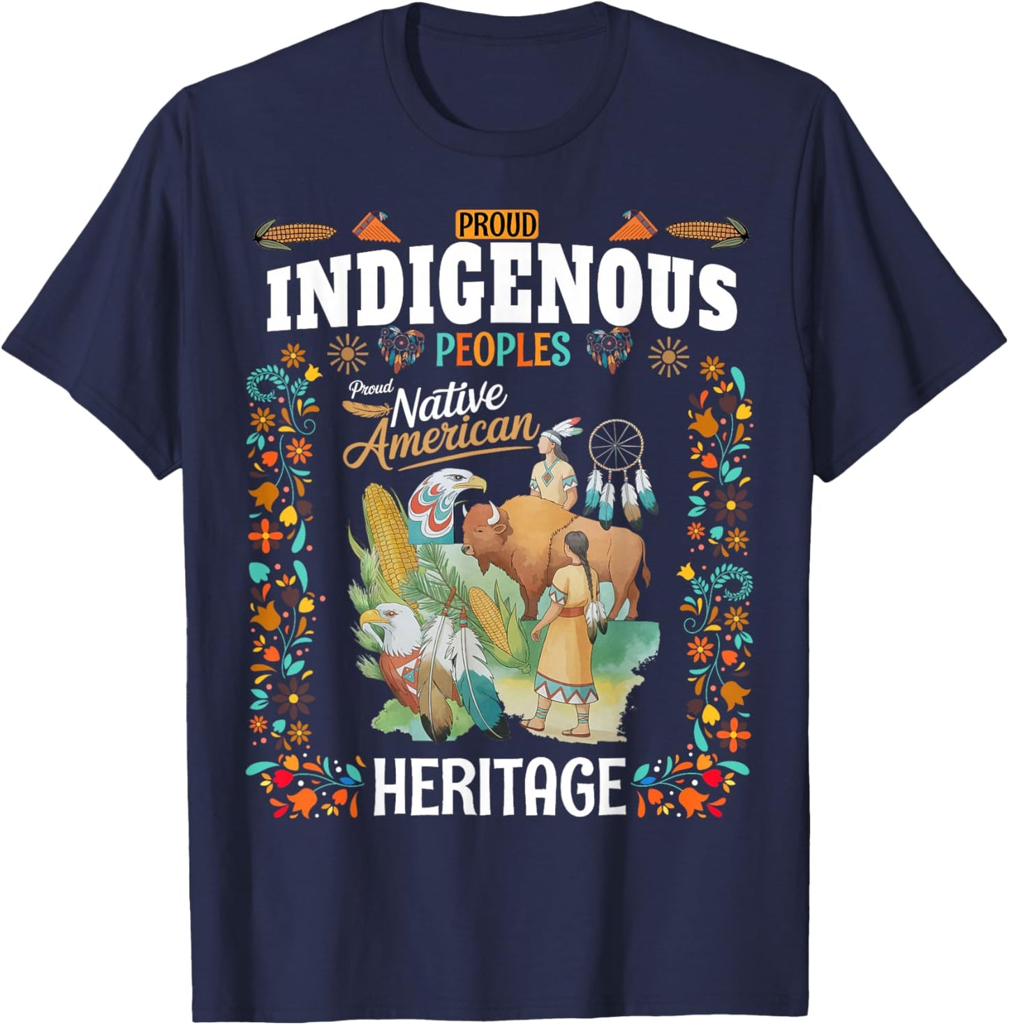Indigenous Peoples Women Idea Native American Heritage Month T-Shirt - T-Shirt | Navy