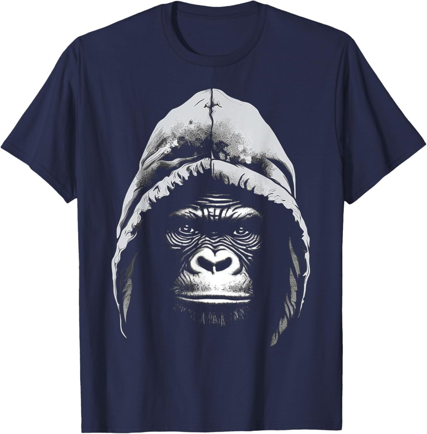 Gorilla Drawing Animal Art Motif Goriila T-Shirt - T-Shirt | Navy