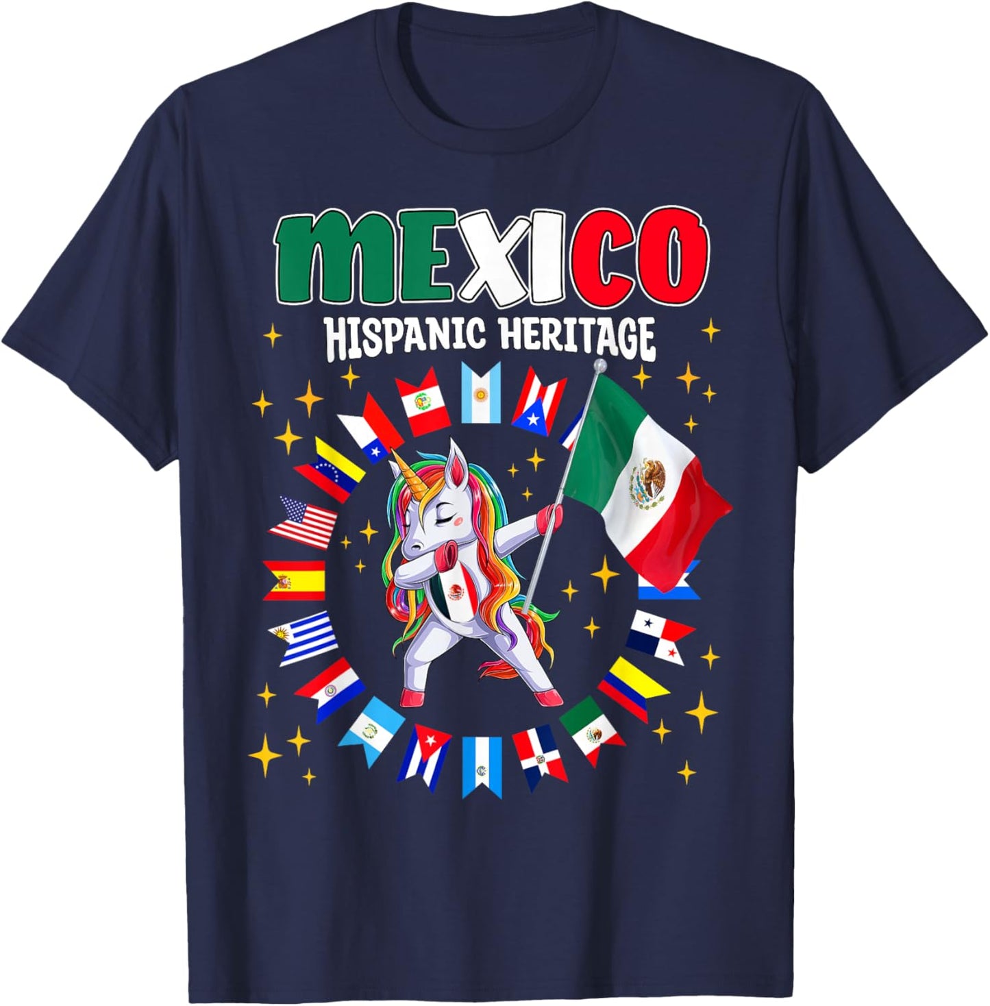 Hispanic Heritage Month Mexico flag kids boys girls toddler T-Shirt - T-Shirt | Navy