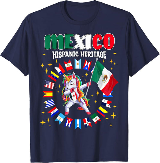 Hispanic Heritage Month Mexico flag kids boys girls toddler T-Shirt - T-Shirt | Navy