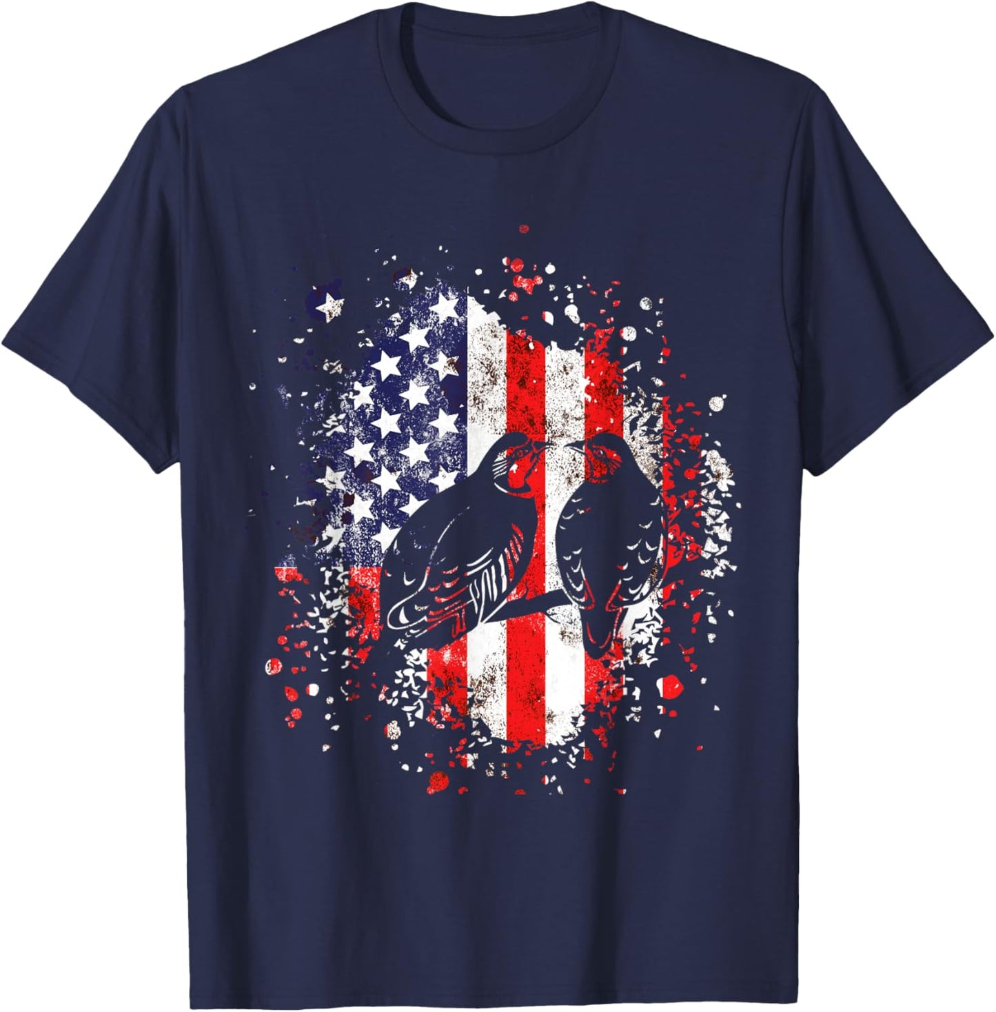 Chukar Hunting Patriotic American Flag partridge Lover Kids Men T-Shirt - T-Shirt | Navy