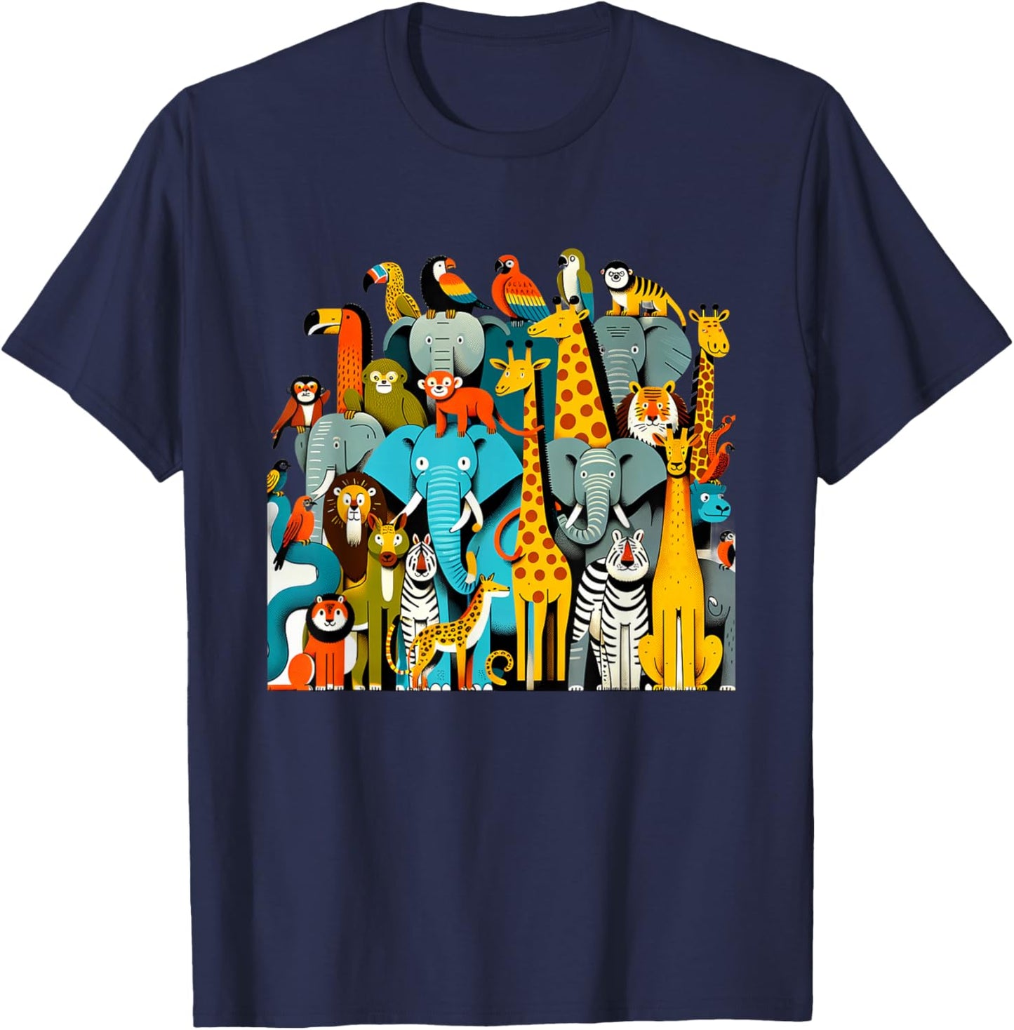 Jungle Jamboree Wildlife Birthday Safari Birthday 090CWU T-Shirt - T-Shirt | Navy