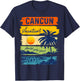 Cancun Vacation Sand Sea Sun Mexico Trip 2025 Retro Summer T-Shirt - T-Shirt | Navy