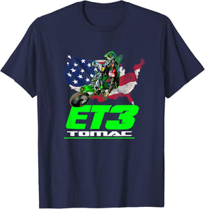 Eli Et3 Tomac Usa Flag 450sx Motocross Et1 T-Shirt - T-Shirt | Navy