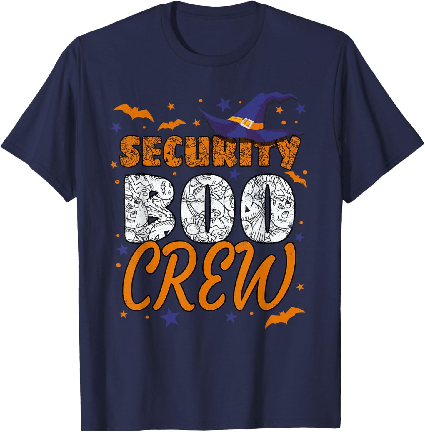 Security Boo Crew Halloween Guard Matching T-Shirt - T-Shirt | Navy