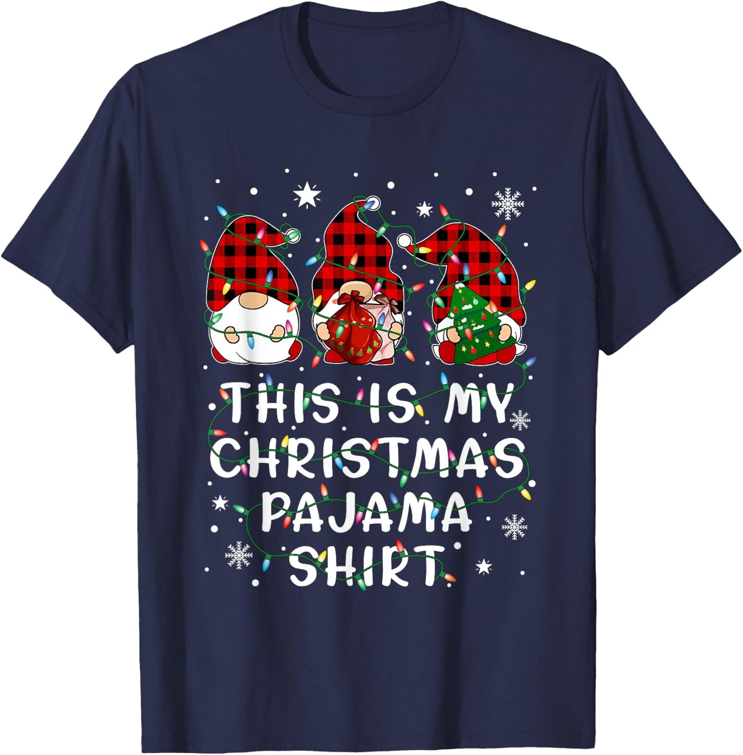 Gnome Christmas This Is My Chirstmas Pajama T-Shirt - T-Shirt | Navy