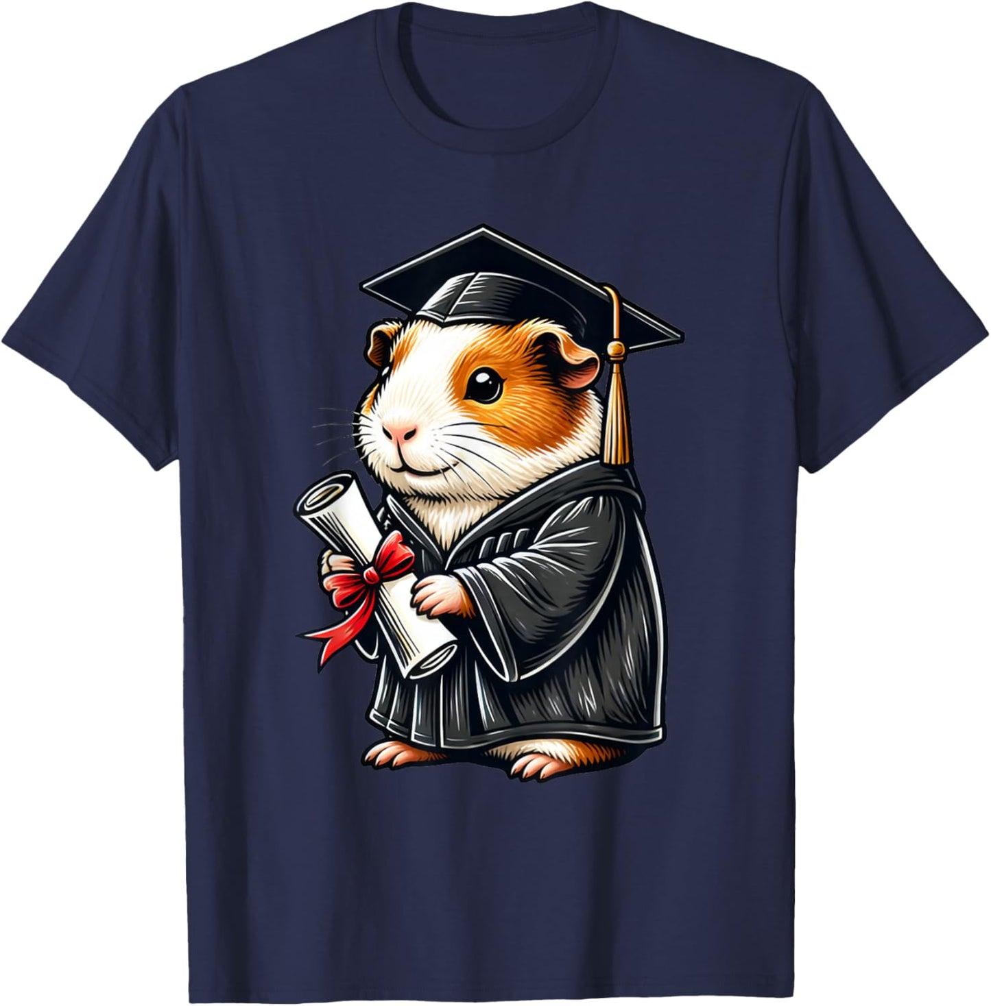 Cute Guinea Pig Graduation T-Shirt - T-Shirt | Navy