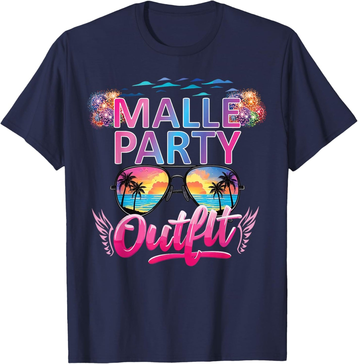 Malle Party Gruppenshirt Mallorca Outfit Damen Herren Party T-Shirt - T-Shirt | Navy