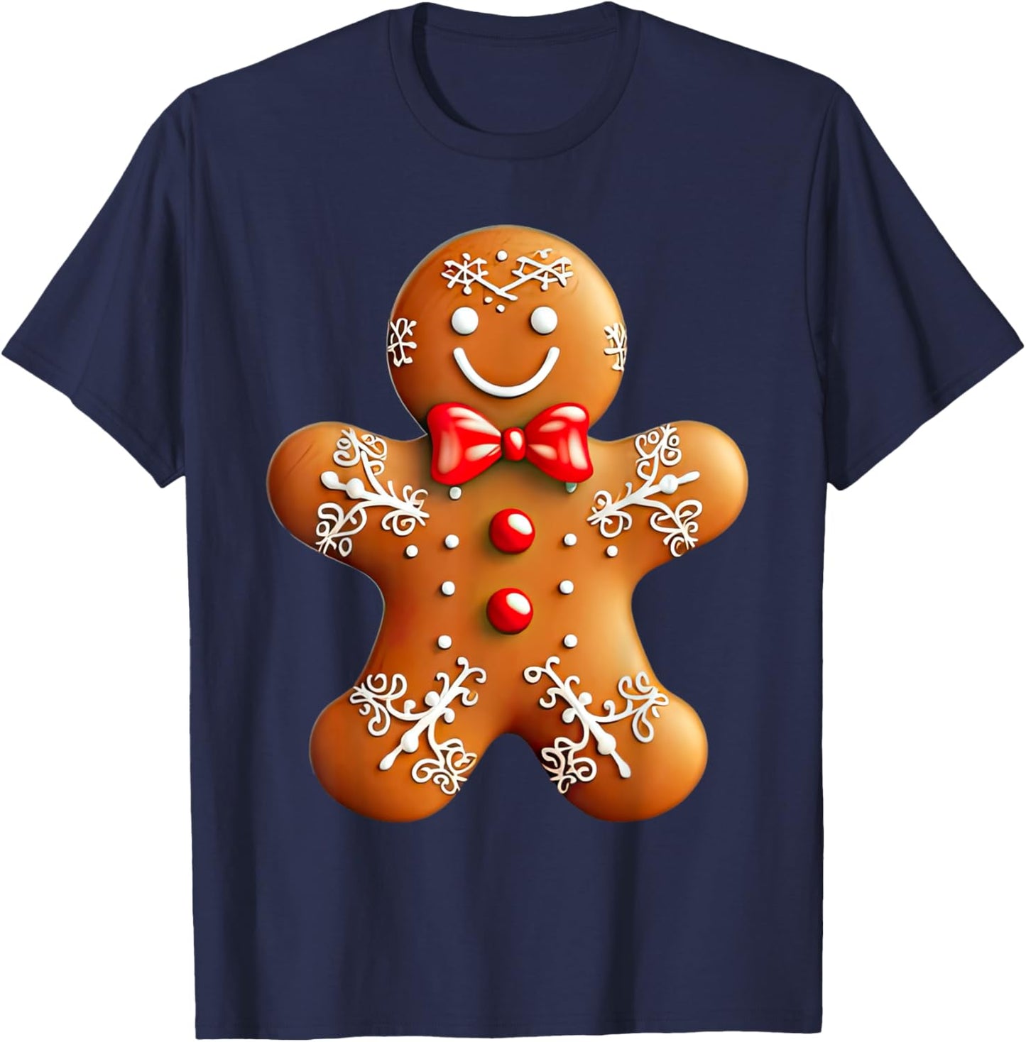 Gingerbread Man Christmas Cookie Baking Holiday Men Women T-Shirt - T-Shirt | Navy