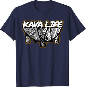 Polynesian Island Root Kava Life shirt T-Shirt - T-Shirt | Navy
