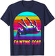 Retro Sunset Fainting Goat - Funny Animal Vaporwave T-Shirt - T-Shirt | Navy