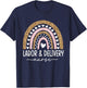 Labor and Delivery Nurse - L&D Nurse Rainbow Leopard T-Shirt - T-Shirt | Navy