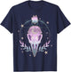 Pastel Goth Creepy Bird Skull - Moon Crystals Aesthetic Gift T-Shirt - T-Shirt | Navy