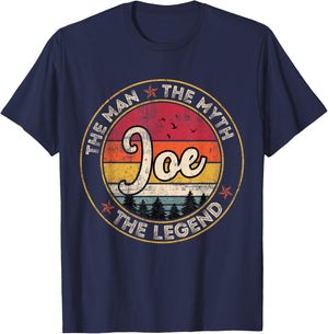 Joe The Man The Myth The Legend Personalized Name T-Shirt - T-Shirt | Navy