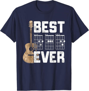 Best Dad Ever Guitarist Father D-A-D Chord Gifts Guitar T-Shirt - T-Shirt | Navy