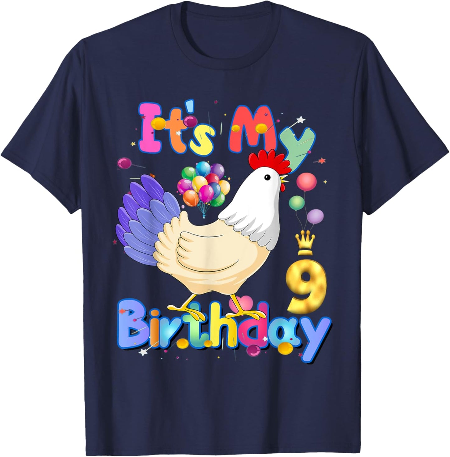 It's My Birthday 9 Chicken for Girls Chicken Dabbing Party T-Shirt - T-Shirt | Navy