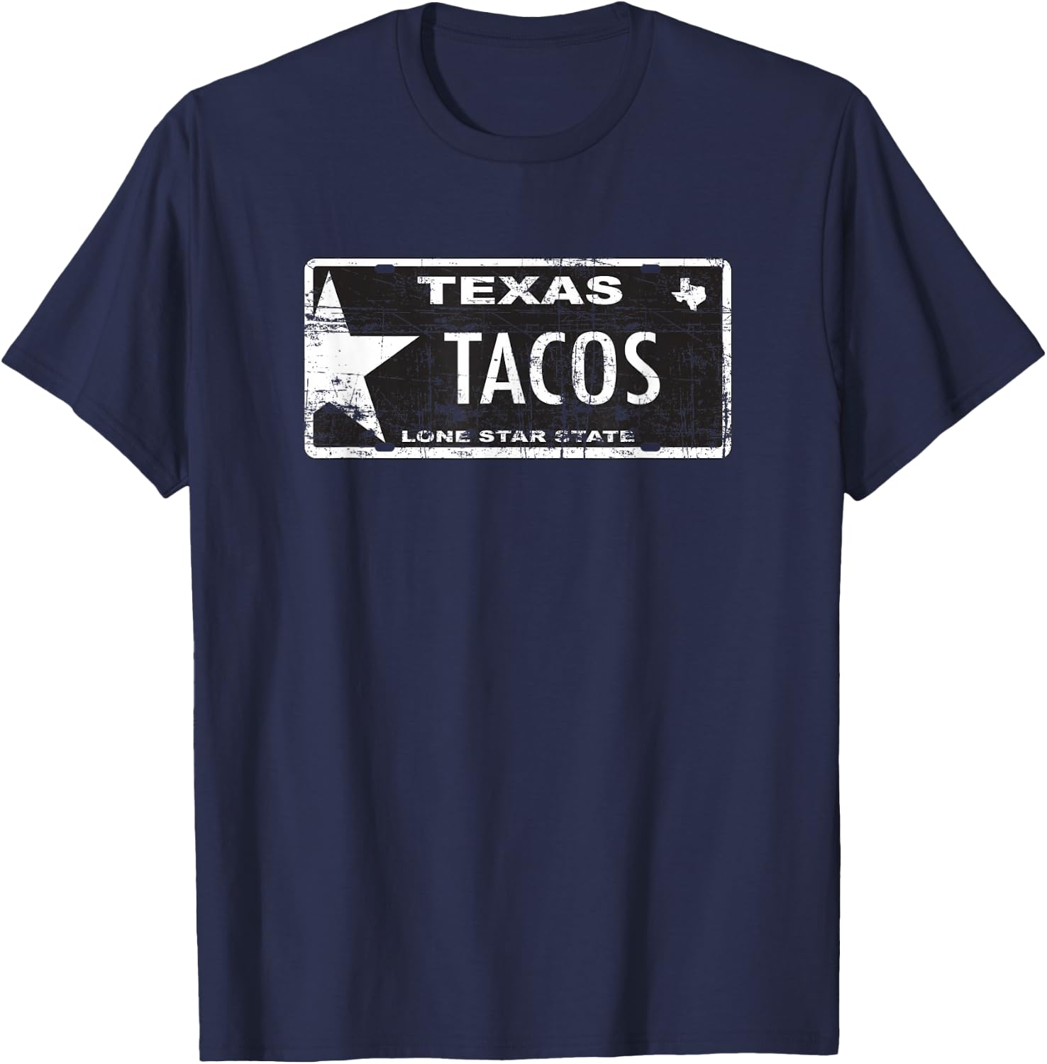 Texas tacos license plate T-Shirt - T-Shirt | Navy