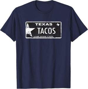 Texas tacos license plate T-Shirt - T-Shirt | Navy