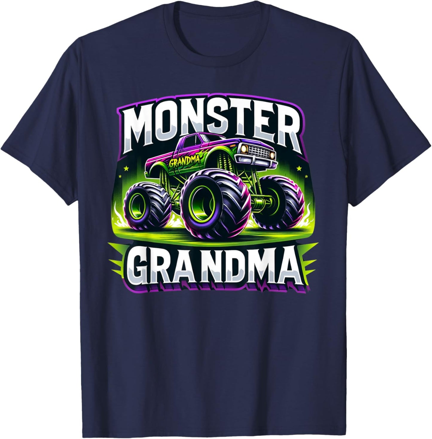 Monster Truck Race Racer Driver Grandma Mother's Day T-Shirt - T-Shirt | Navy