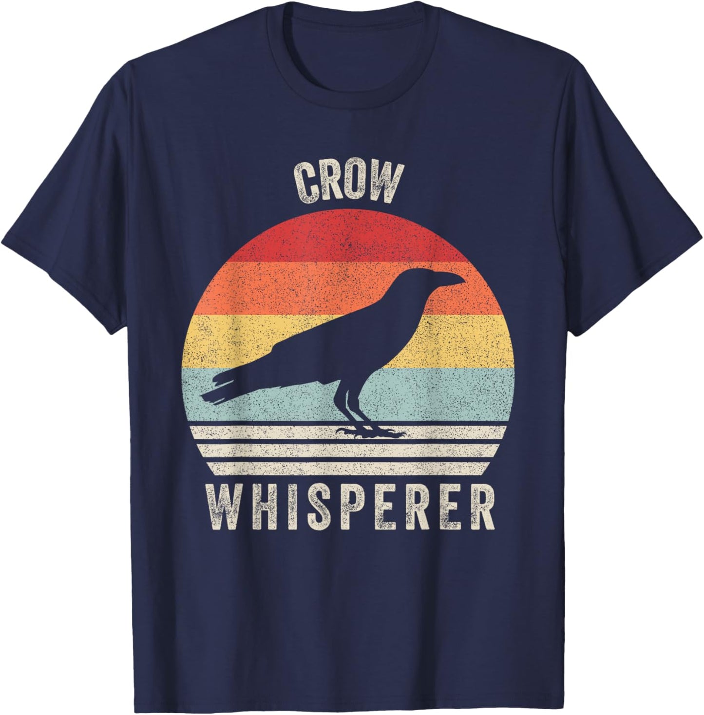 Retro Crow Whisperer Shirt Funny Birds Lover Crow Vintage T-Shirt - T-Shirt | Navy
