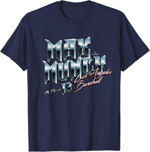 Max Muncy Los Angeles Baseball Heavy Metal MLBPA T-Shirt - T-Shirt | Navy