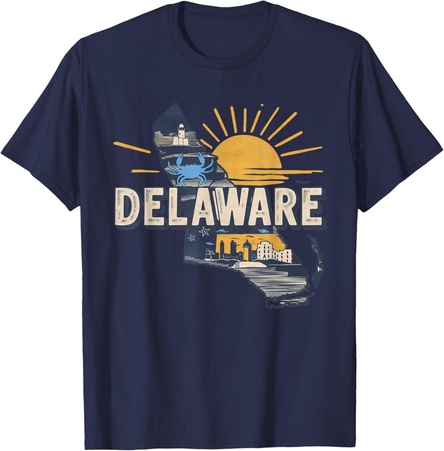 Delaware State of Delaware Retro Delaware T-Shirt - T-Shirt | Navy