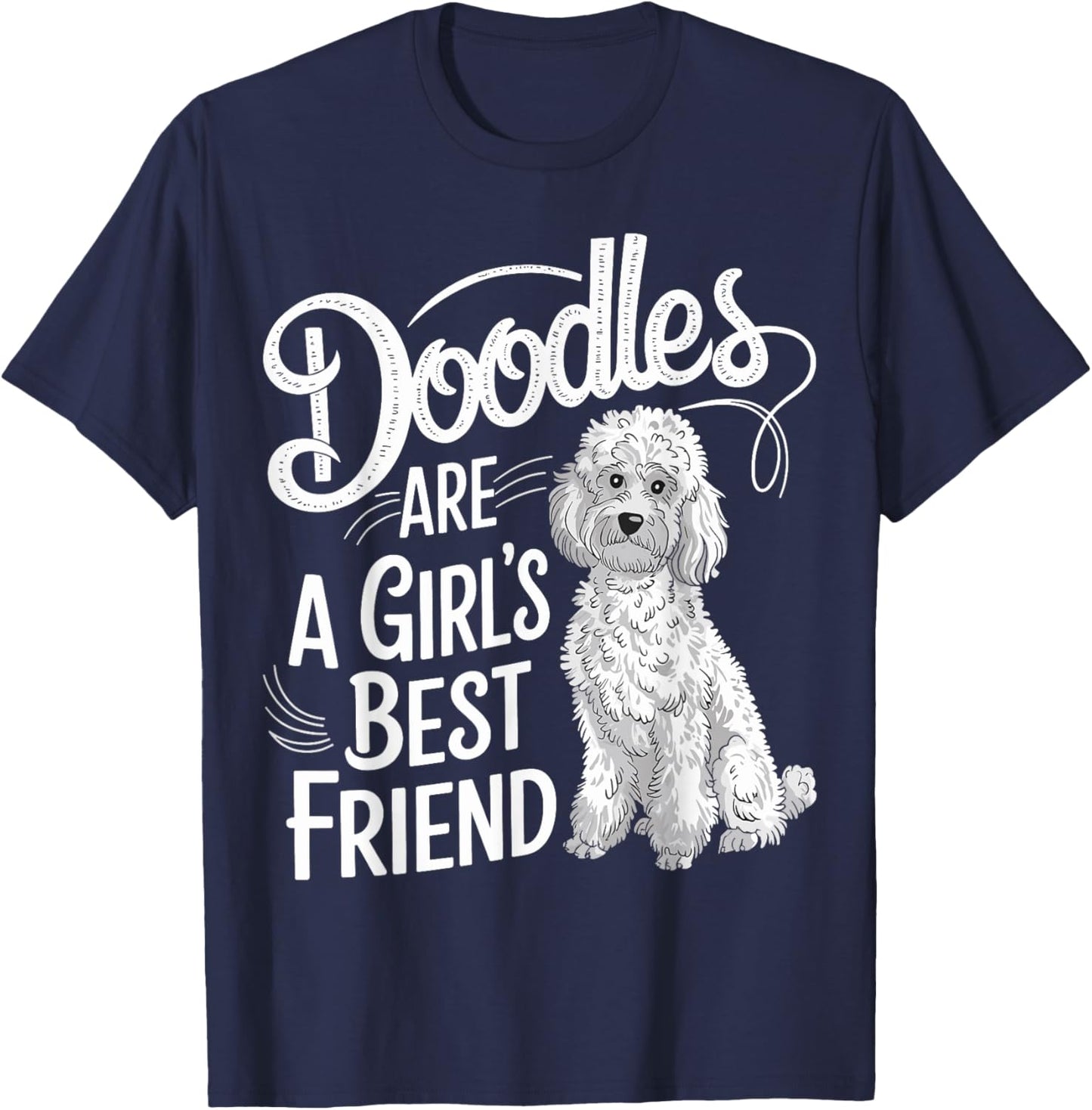 Doodles Funny Golden Labradoodle Doodle T-Shirt - T-Shirt | Navy