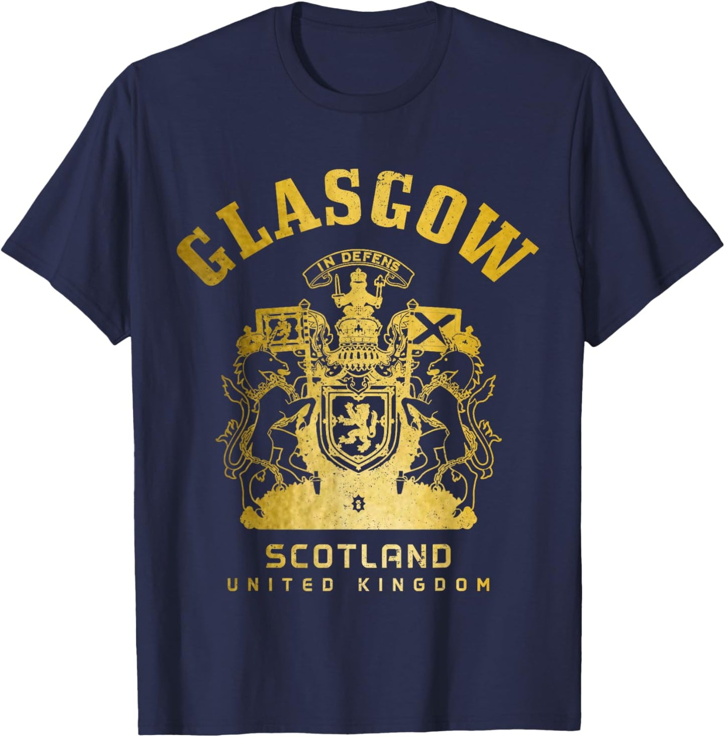 Glasgow Scotland UK Vintage Scottish T-Shirt - T-Shirt | Navy