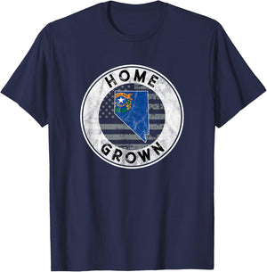 Nevada Native Home Grown Quote State American Flag Pride NV T-Shirt - T-Shirt | Navy