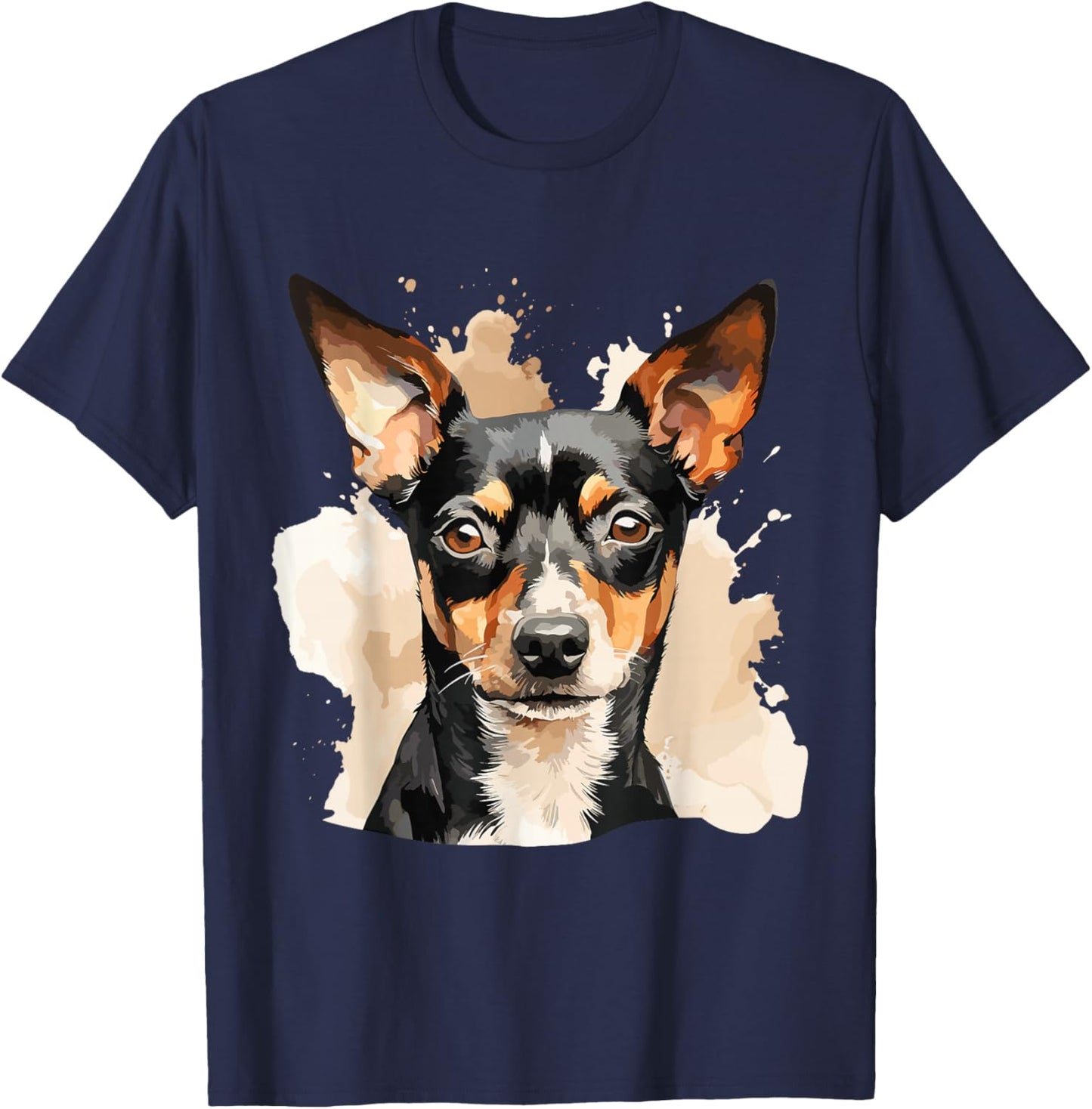 Rat Terrier Lovers Design Pop Art Rat Terrier Dog T-Shirt - T-Shirt | Navy