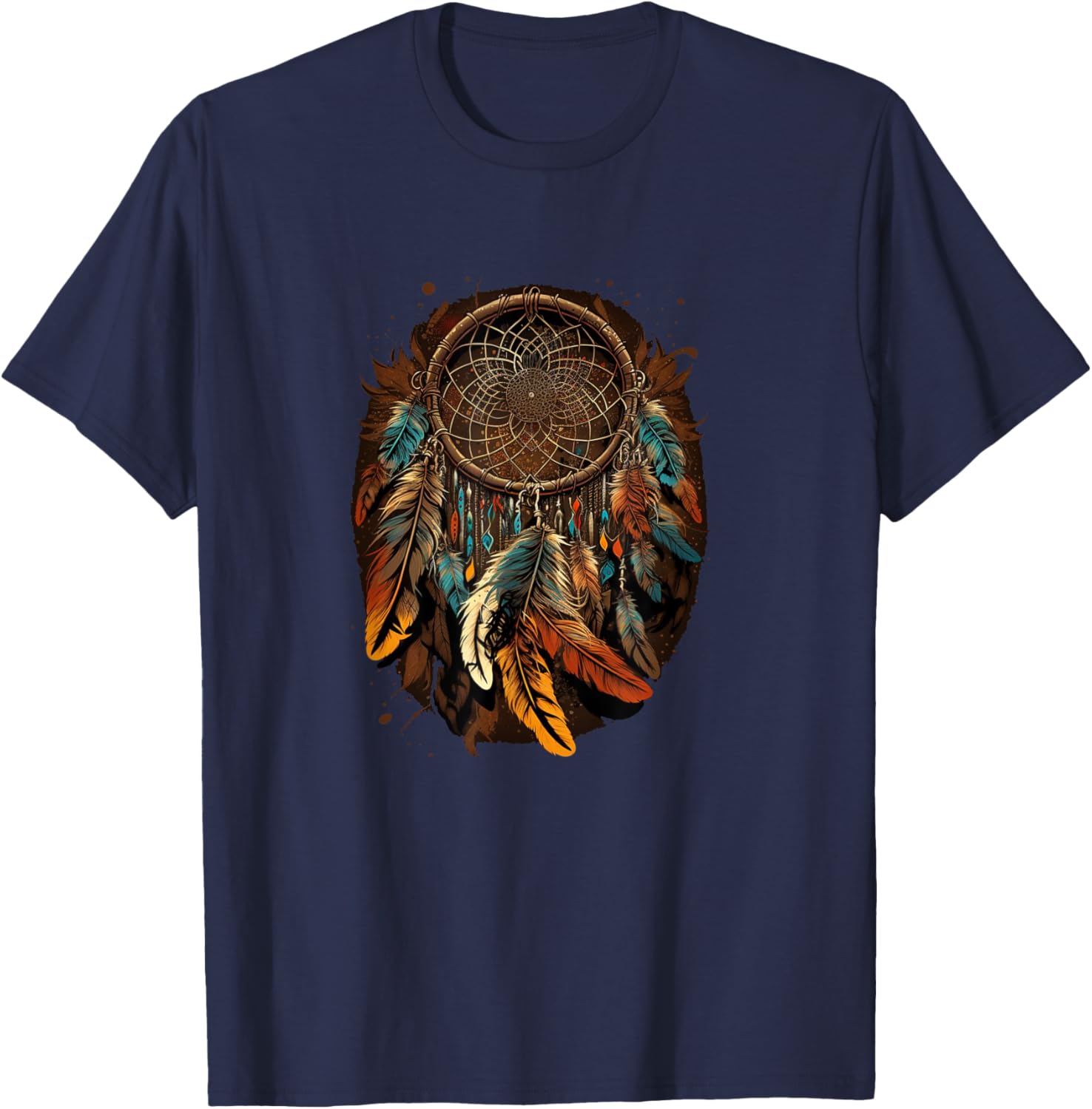 Native American Dreamcatcher Indian Design T-Shirt - T-Shirt | Navy