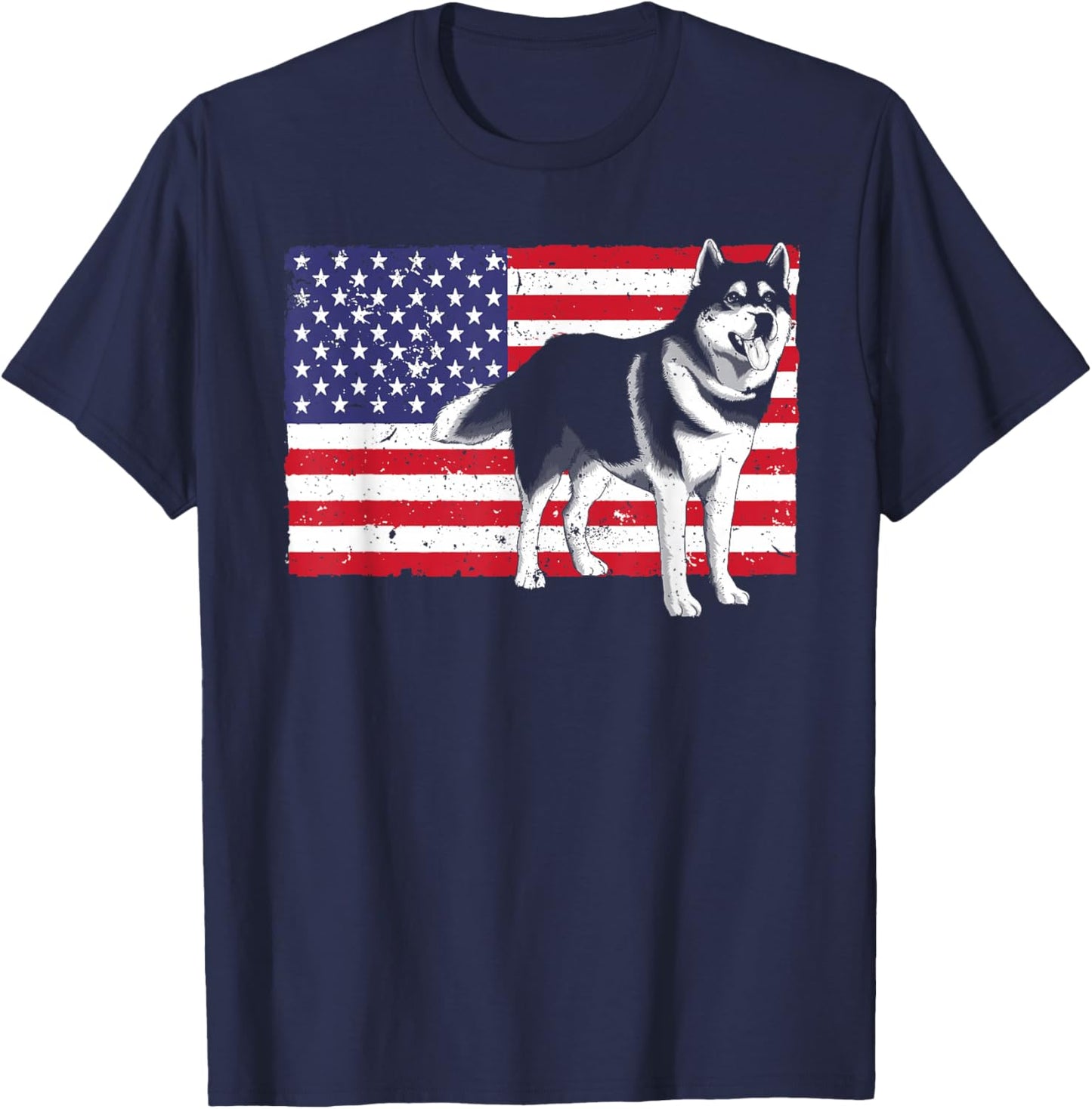 Husky Design Women Siberian Husky Dog Husky Lover T-Shirt - T-Shirt | Navy