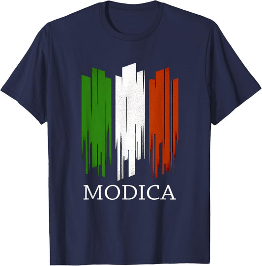 Modica Italy | Modica Sicily Italia | Italian Flag T-Shirt - T-Shirt | Navy