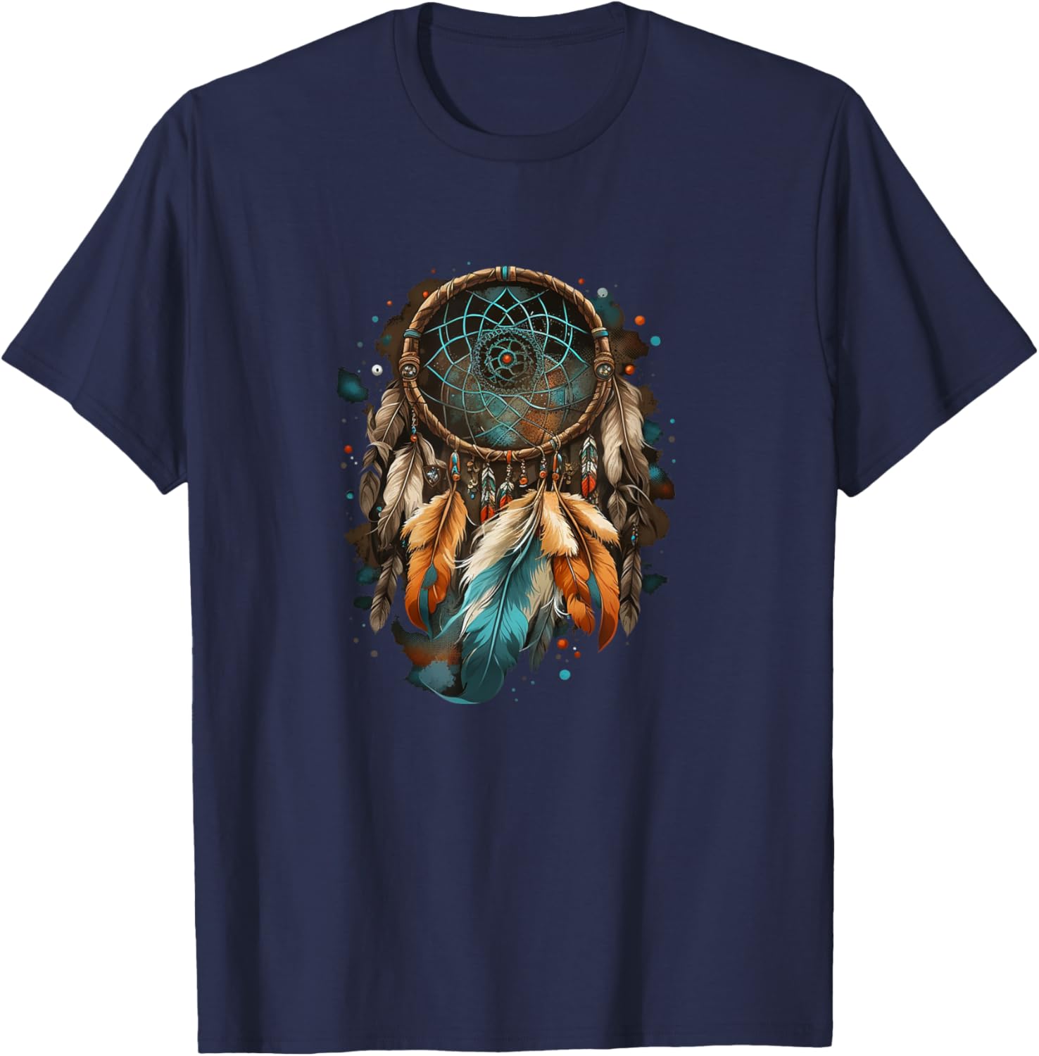 Native American Dreamcatcher Indian Design T-Shirt - T-Shirt | Navy
