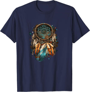 Native American Dreamcatcher Indian Design T-Shirt - T-Shirt | Navy
