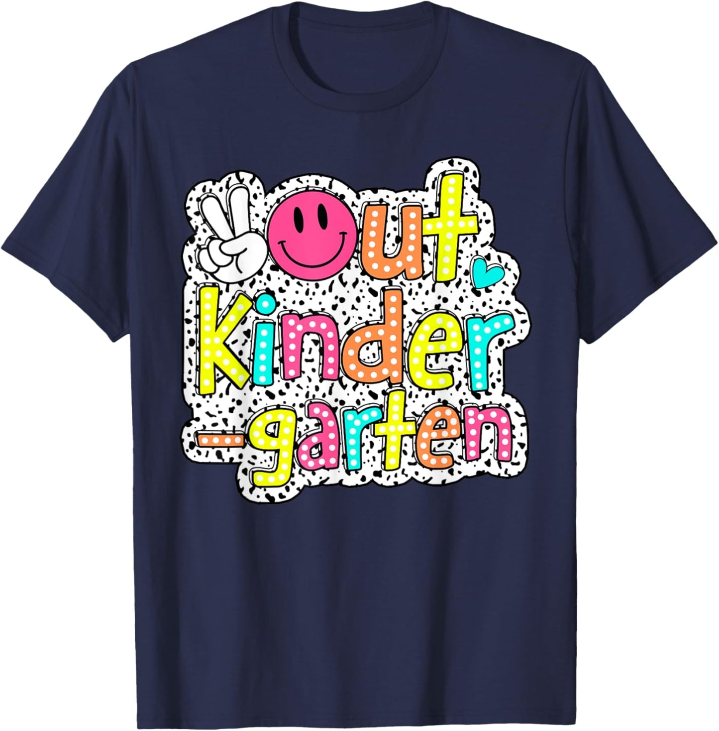 Peace Out Kindergarten Graduation Class Of 2024 Kid Boy Girl T-Shirt - T-Shirt | Navy